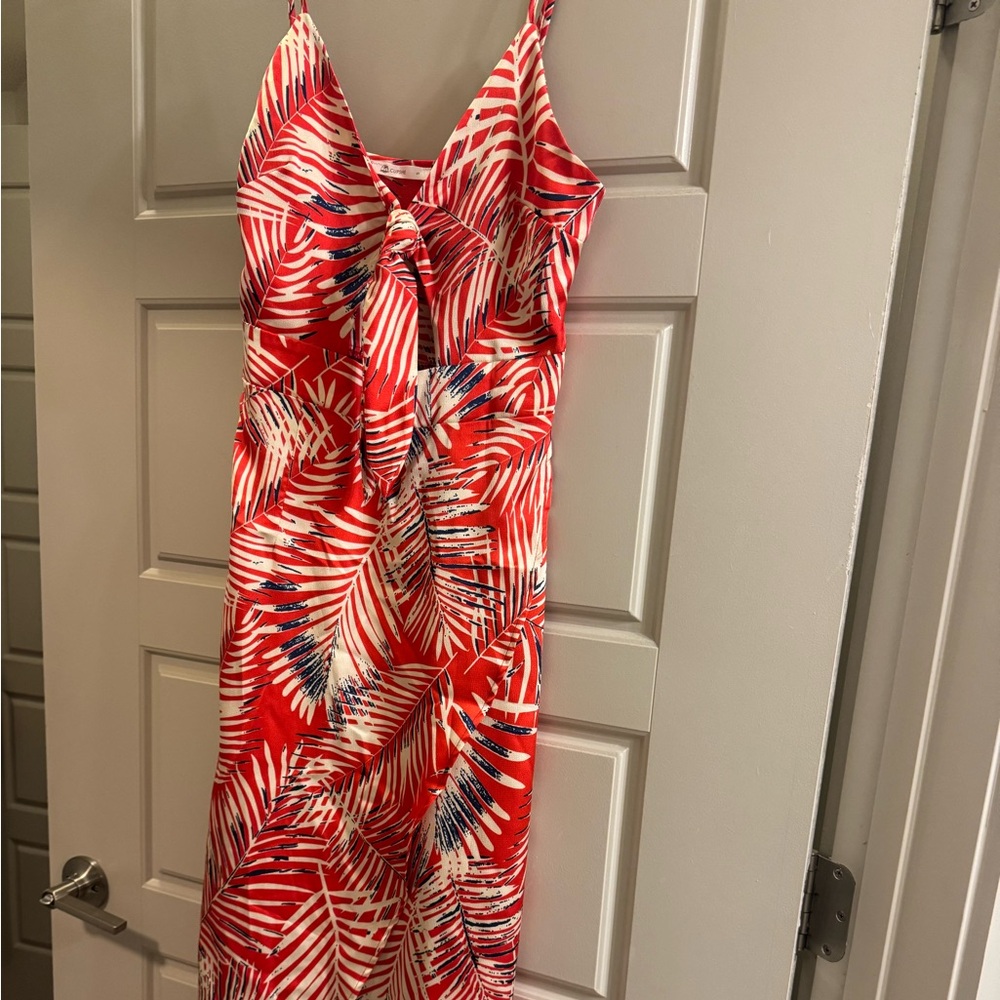Red Tropical Print Women’s vacation ready dress